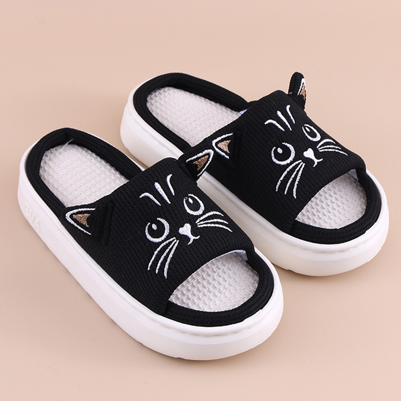 Mule Slip On - شباشب نسائية منزلية مسطحة للربيع والصيف