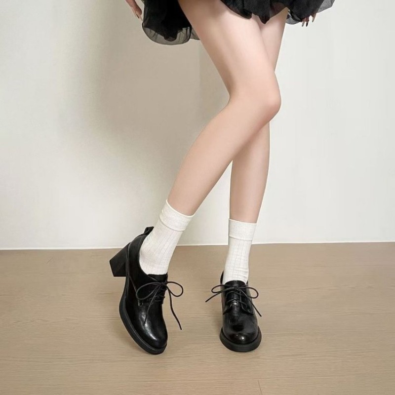 Oxford Lace Up Women - أحذية أوكسفورد نسائية بمقدمة مربعة ورباط،