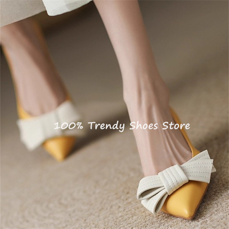 Women'S Shoes Quality - فراشة عقدة ديكور المرأة الانزلاق على