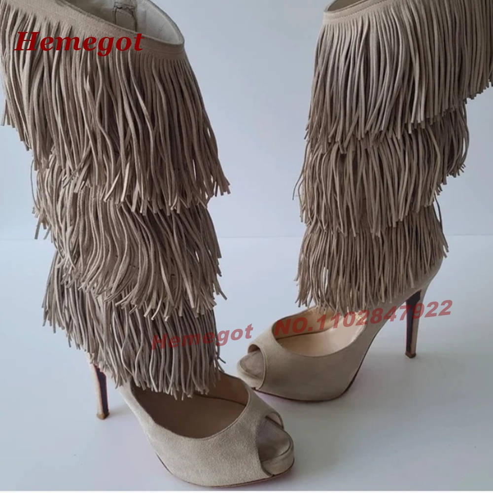 صندل بوت بكعب عالٍ مفتوح الأصا - مراجعة Knee High Boots Women وسعره