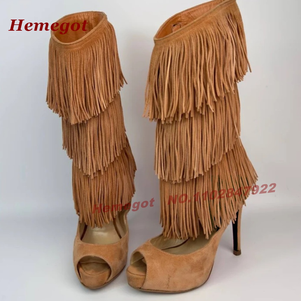 صندل بوت بكعب عالٍ مفتوح الأصا - مراجعة Knee High Boots Women وسعره
