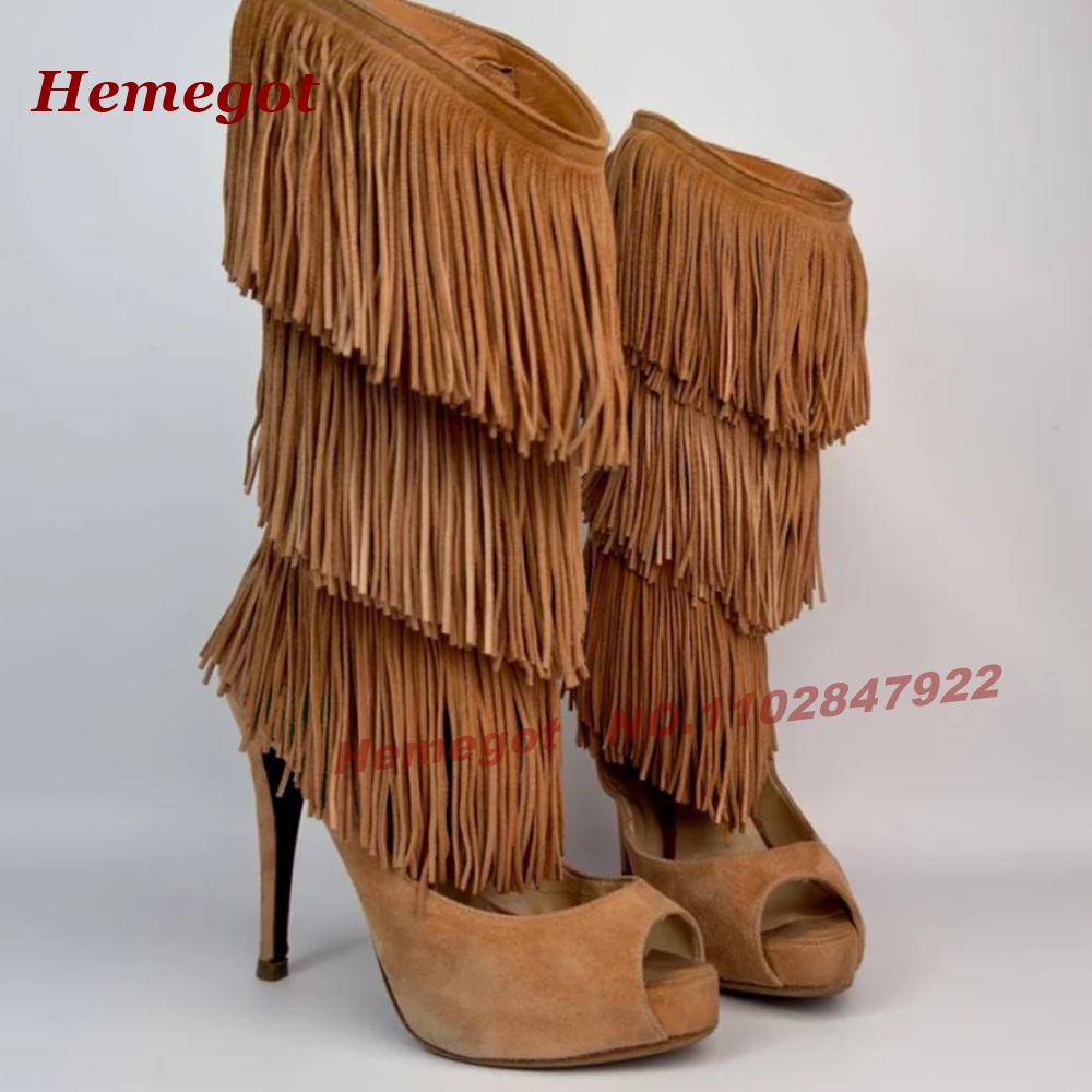 صندل بوت بكعب عالٍ مفتوح الأصا - مراجعة Knee High Boots Women وسعره