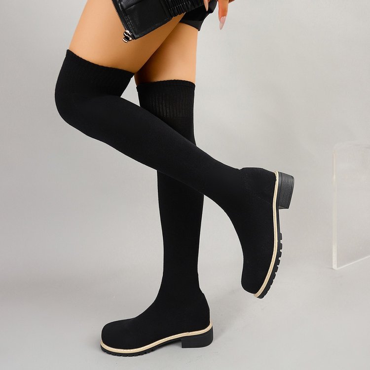 أحذية نسائية طويلة للركبة من ا - مراجعة Sock Boot Women وسعره